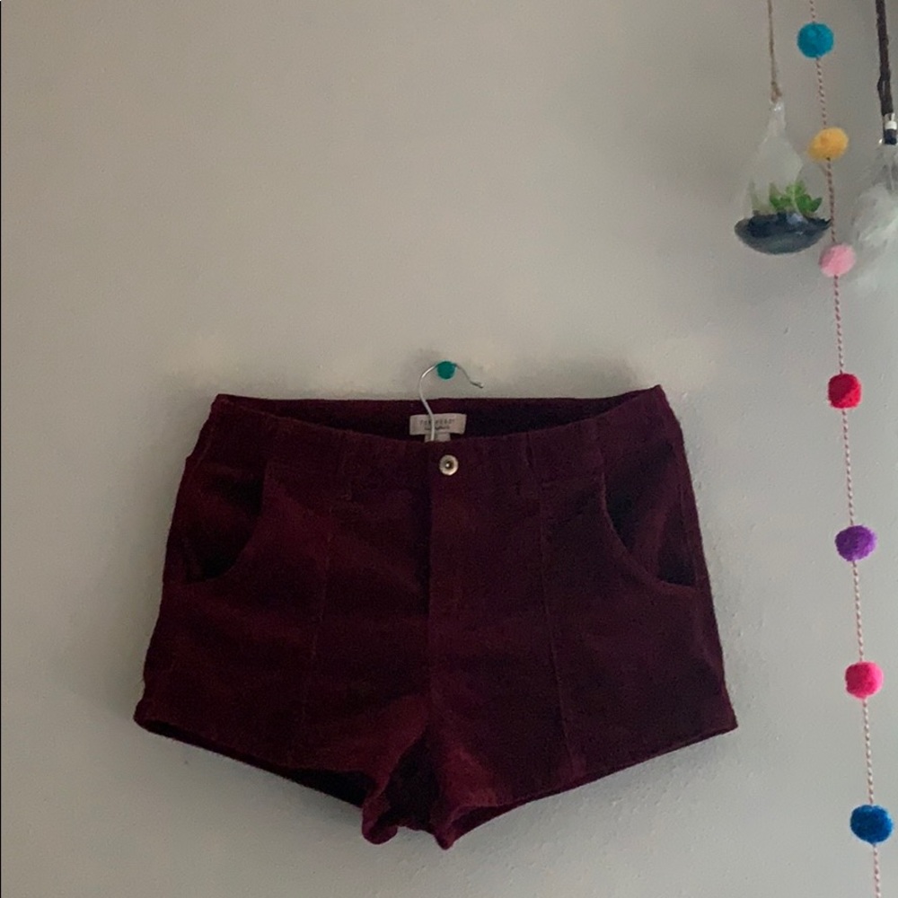 Forever 21 Maroon High-Waisted Shorts